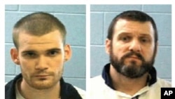 Ricky Dubose, à gauche, et Donnie Russell Rowe des prisonniers dangereux évadés de la prison de Géorgie,deux photos fournies par le département de l’Etat, 13 juin 2017.
