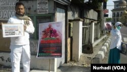 Aksi Peduli Rohingya oleh FPI dan sejumlah organisasi Islam di Klaten Jawa Tengah. (Foto: VOA/Nurhadi)