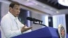 Philippine President Rodrigo Duterte delivers a speech during the 11th Biennial National Convention and 22nd founding anniversary of the Chinese Filipino Business Club, Inc. in Manila, Philippines, Feb. 10, 2020. 