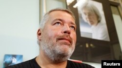 资料照：俄罗斯《新报》主编德米特里•穆拉托夫获2021年诺贝尔和平奖。