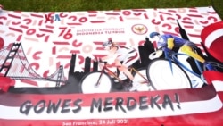 Diaspora Indonesia Gowes Bareng Rayakan HUT RI ke-76