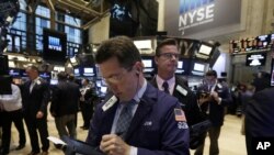 Suasana di Bursa Saham New York.