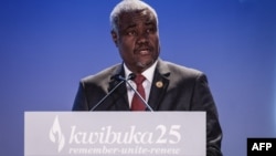 图为非盟委员会主席穆萨·法基。(2019年4月7日)