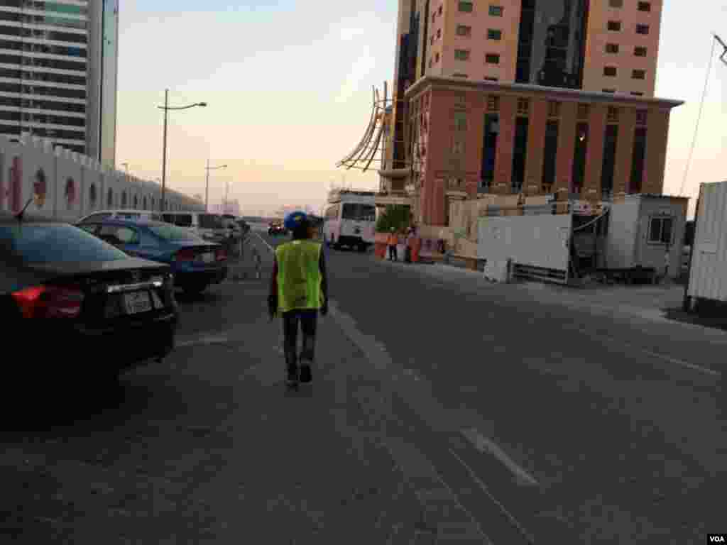 VOA met with North Koreans away from the construction sites where they work, Doha, Qatar, Dec. 17, 2014. (Eunjung Cho/VOA)