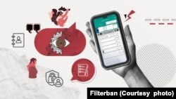 طرحی از اپلیکیشن «ناظر» سیستم نظارتی رو به رشد ارکان نظامی، انتظامی و امنیتی جمهوری اسلامی (منبع عکس: فیلتربان)