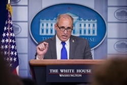 Acting Customs and Border Protection director Mark Morgan speaks with reporters in the briefing room at the White House, Nov. 14, 2019, in Washington.