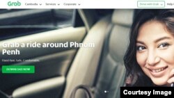 Screenshot of Grab ride-sharing website