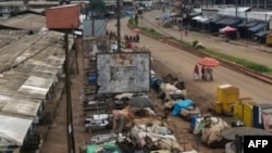 FILE - A general view of the main entrance to the Market in Bamenda on Sept. 9, 2020.