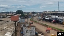 A general view of the main entrance to the Market in Bamenda on Sept. 9, 2020. 