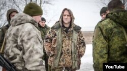 Ukraine -- Russian writer Zakhar Prilepin with militants of group «DPR» and «LPR»
