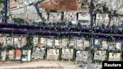 تصویر ماهواره‌ای از کنسولگری جمهوری اسلامی در دمشق پیش از حمله به آن.