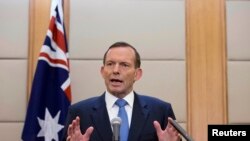 PM Australia Tony Abbott di Beijing, China (12/4).
