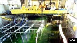 Kegiatan di fasilitas nuklir Korut di Yongbyon (foto dokumentasi).