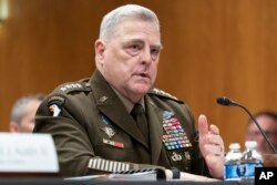 마크 밀리 미군 합참의장이 11일 상원 세출위 청문회에 출석했다.