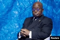 Presiden Ghana Nana Akufo-Addo di Brest, Prancis 11 Februari, 2022. (Ludovic Marin/Pool via REUTERS)