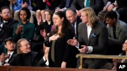 Oksana Markarova, the Ukrainian ambassador to the U.S., is recognized by President Joe Biden as he delivers the State of the Union address to a joint session of Congress, at the Capitol in Washington, Feb. 7, 2023.