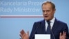 Perdana Menteri Polandia Donald Tusk berbicara di Warsawa 