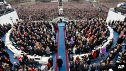 President-elect Donald Trump arrives during the 58th Presidential Inauguration at the U.S. Capitol in Washington, Friday, Jan. 20, 2017. (AP Photo/Carolyn Kaster)