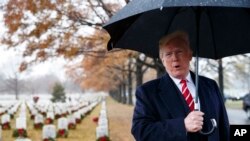特朗普总统2018年12月15日在阿灵顿国家公墓对媒体讲话