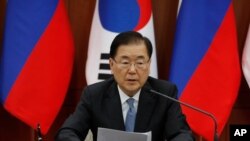 정의용 한국 외교부 장관.