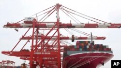 중국 상하이 양산항 수출입 컨테이너 부두에 화물선이 정박하고 있다. (자료사진)