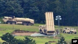미군이 한국 성주에 배치한 '사드(THAAD)' 고고도 요격 미사일.