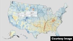 A new study has found that how long Americans live depends on where they live. (Courtesy of the Institute for Health Metrics and Evaluation)