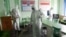 Offices at the Phyongchon District People's Hospital are disinfected to help curb the spread of the coronavirus, April 1, 2020, in Pyongyang, North Korea.