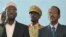 Somali President Sheik Sheriff Sheik Ahmed (L) addresses officials following swearing in of newly-approved Somali Prime Minister Mohamed Abdullahi Mohamed (R) at Presidential residence in Mogadishu, Somalia, November 1, 2010 (file photo)
