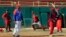 Members of the Cuba's national baseball team take part in a training session in San Jose de las Lajas, Mayabeque province, Cuba, March 17, 2016.