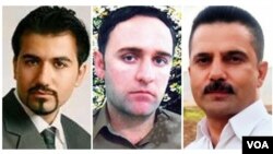 از راست: مصطفی حمدی، قادر محمدزاده، و سهیل عربی