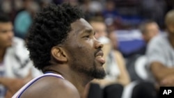 Le Camerounais Joel Embiid, pivot des Philadelphia 76ers.