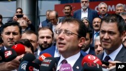 Kandidat partai oposisi Turki, CHP, Ekrem Imamoglu, di Ankara, 7 Mei 2019.