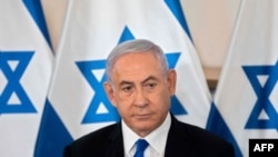 FILE - Perdana Menteri Israel Benjamin Netanyahu dalam pengarahan singkat di pangkalan militer Hakirya di Tel Aviv, 19 Mei 2021. 