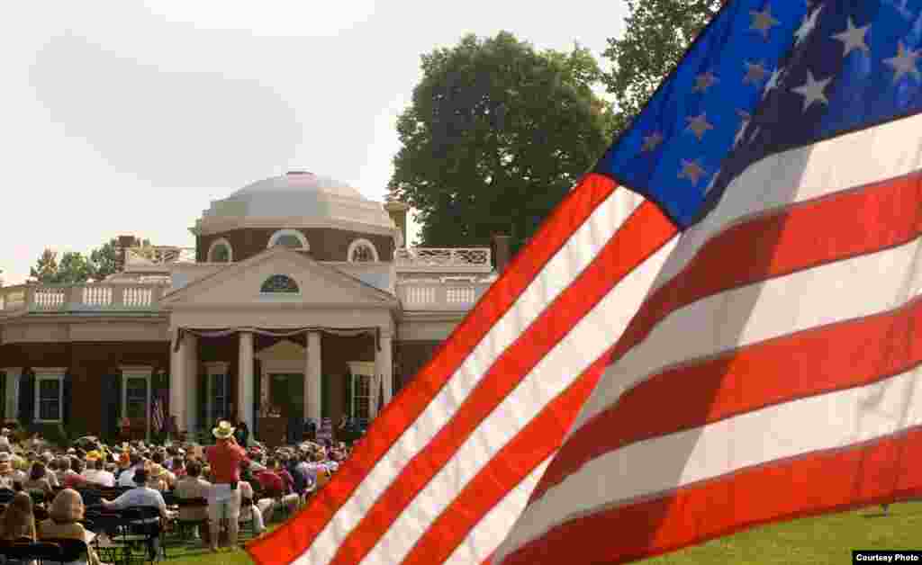 For the past 45 years an audience has gathered at Monticello on July Fourth to observe a U.S. citizenship ceremony. (© Kenneth Garrett Photography)
