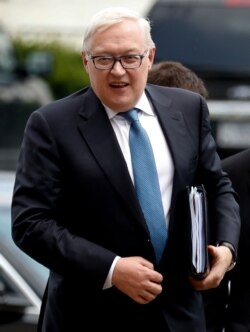 FILE - Russian Deputy Foreign Minister Sergei Ryabkov arrives for talks at the State Department in Washington, July 17, 2017.