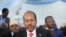 File - Victorious presidential candidate Hassan Sheikh Mohamud is seen during the first round of voting in Mogadishu during the recent presidential election. 
