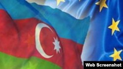 Azərbaycan və Avropa Ittifaqının bayraqları 