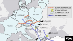 ផ្លូវ​ដំណើរ​របស់​ជនចំណាកស្រុក​ចូល​ទៅ​ក្នុង​សហភាព​អឺរ៉ុប។