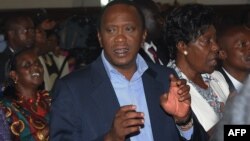 Kenya's President-elect Uhuru Kenyatta attends a church service Mar. 31, 2013 at St Austin catholic church in Lavingtone, Nairobi.