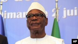 Le président malien Ibrahim Boubacar Keïta lors du sommet du G5 Sahel au palais présidentiel à Bamako, Mali, 2 juillet 2017.