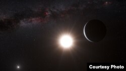 An artist’s impression of the planet around Alpha Centauri B, a member of the triple star system that is the closest to Earth. (photo: European Southern Observatory)