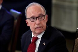 White House chief economic adviser Larry Kudlow speaks during a roundtable with industry executives about reopening country after the coronavirus closures, in the State Dining Room of the White House, May 29, 2020, in Washington.