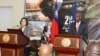 Taiwan’s President Tsai Ing-wen, left, and her Haitian counterpart Jovenel Moise are seen at their joint press conference in Port-au-Prince, Haiti, July 13, 2019. (@jovenelmoise Instagram)