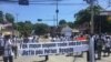 Haitian journalists, joined by supporters, march in Port-au-Prince, Haiti, Sunday to demand justice for their murdered colleague, Petion Rospide, June 16, 2019. (M. Vilme/VOA Creole)