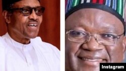 Buhari (hagu) Samuel Ortom (dama) (Instagram Buhari/Ortom)