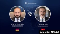 ՀՀ արտգործնախարար Արարատ Միրզոյանն ու Թուրքիայի արտգործնախարար Հաքան Ֆիդանը, լուսանկարը՝ ՀՀ ԱԳՆ