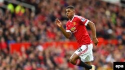 Marcus Rashford de Manchester United lors du match contre Aston Villa, Grande-Bretagne, 16 avril 2016. 