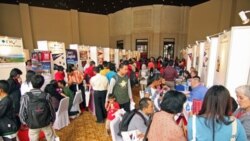 Students at at an education fair organized by the US Embassy in Jakarta last week