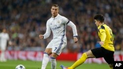 Cristiano Ronaldo lors d'un match à Madrid, Espagne, le 7 décembre 2016.